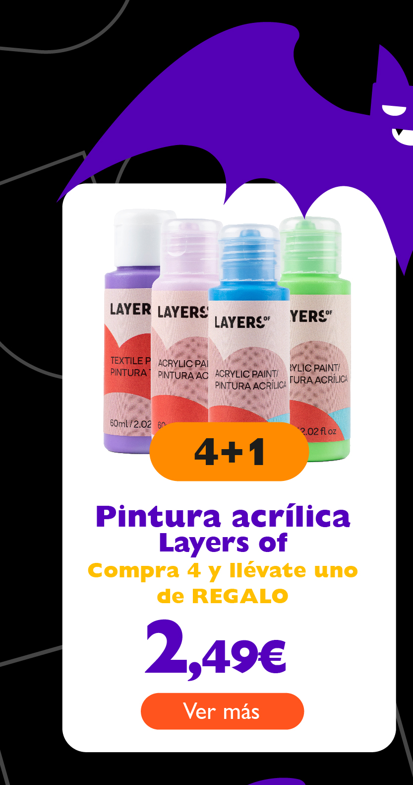 Pintura acrílica Layers Of compra 4 y llévate uno de REGALO