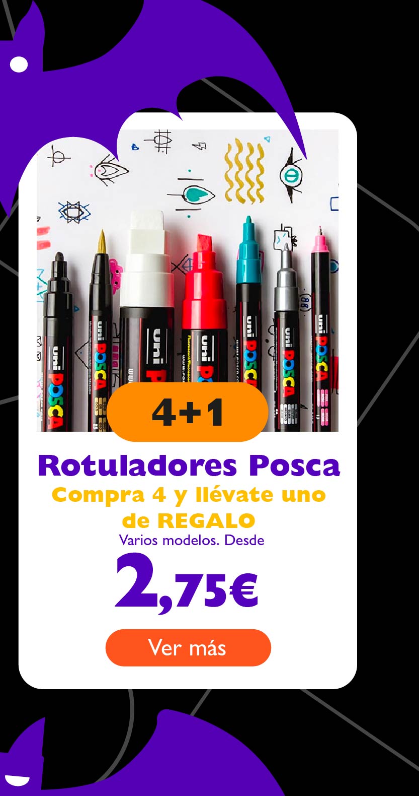 Rotuladores POSCA, compra 4 y llévate uno de REGALO