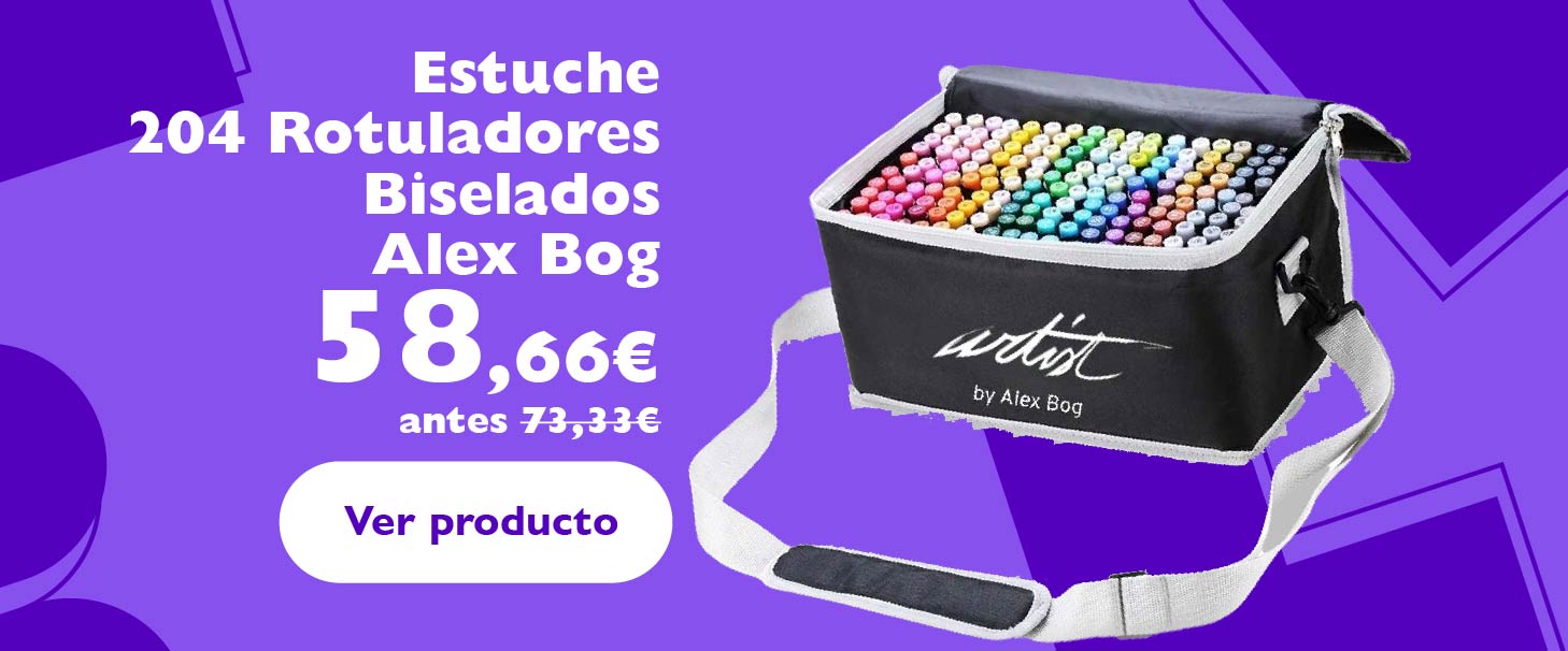 Estuche 204 rotuladores biselados Alex Bog 58,66€