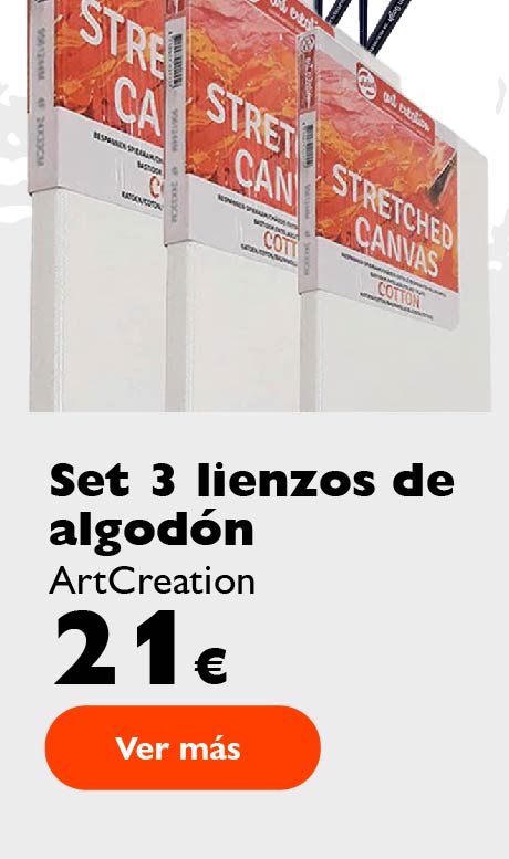 Set 3 lienzos de algodón ArtCreation 21€