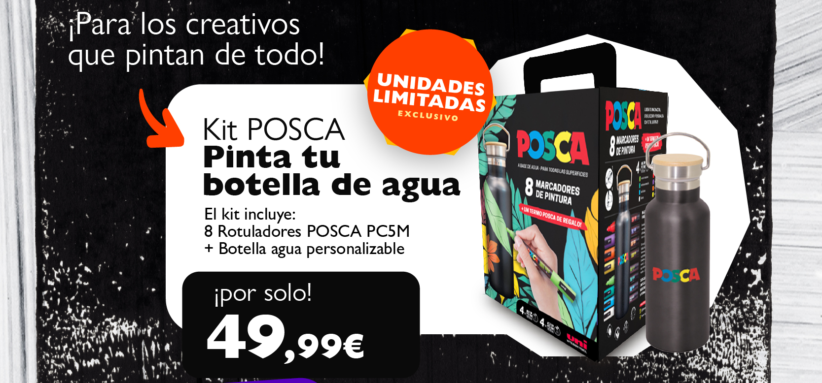 Kit POSCA Pinta tu botella de agua por solo 49,99€