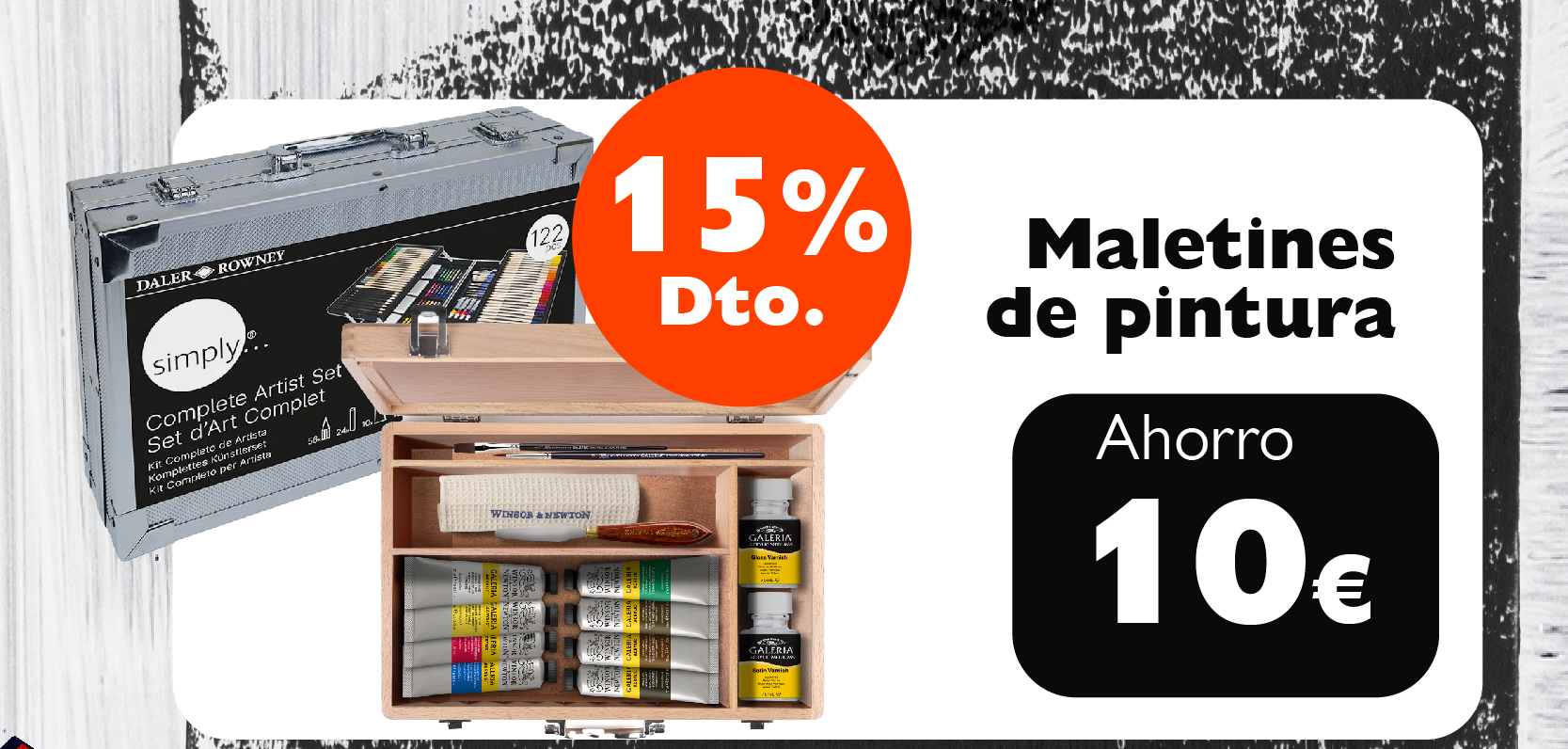 Maletines de pintura con 15% de descuento